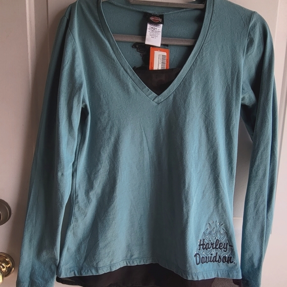Womens long sleeve Harley Davidson top - Picture 1 of 2
